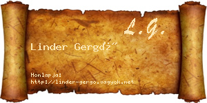 Linder Gergő névjegykártya