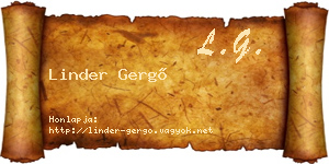 Linder Gergő névjegykártya
